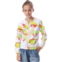 Leaves Art T- Shirtleaves T- Shirt Kids  Long Sleeve Tee with Frill  View1