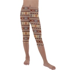 Southwest-pattern-tan-large Kids  Lightweight Velour Capri Leggings  by SouthwestDesigns