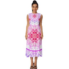 Mandala Design T- Shirttime Travel T- Shirt Sleeveless Round Neck Midi Dress by maxcute