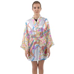 Mandala T- Shirt Tailed Mandala T- Shirt Long Sleeve Satin Kimono by maxcute