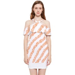 Orange Sparkle Glitter Art Lines T- Shirt Orange Sparkle Glitter Lines Art T- Shirt Shoulder Frill Bodycon Summer Dress by maxcute