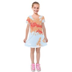 Painting T- Shirt Painting T- Shirt Kids  Short Sleeve Velvet Dress by maxcute