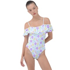 Pattern T- Shirt Círculos Coloridos T- Shirt Frill Detail One Piece Swimsuit by maxcute