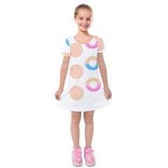 Pattern T- Shirt Seamless Template With Cookies And Donuts T- Shirt Kids  Short Sleeve Velvet Dress by maxcute