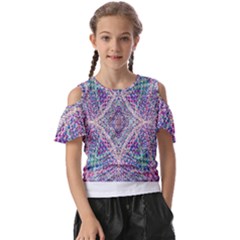 Psychedelic Pattern T- Shirt Psychedelic Pastel Fractal All Over Pattern T- Shirt Kids  Butterfly Cutout Tee by maxcute