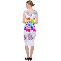 Rainbow Flowers T- Shirt Rainbow Psychedelic Floral Power Pattern T- Shirt Sleeveless Pencil Dress View4