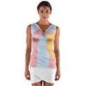 Rainbow T- Shirt Blue Rainbow Arc With Sun T- Shirt Wrap Front Bodycon Dress View1