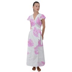 Roses T- Shirt Roses Life Pattern T- Shirt Flutter Sleeve Maxi Dress by maxcute