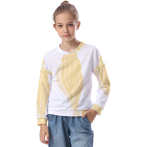 Shells T- Shirtshell T- Shirt Kids  Long Sleeve Tee With Frill  by maxcute