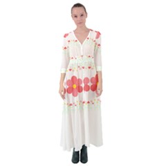 Spring T- Shirt Spring Flowers T- Shirt Button Up Maxi Dress by maxcute