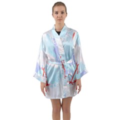 Stork Baby T- Shirtstork T- Shirt Long Sleeve Satin Kimono by maxcute