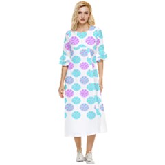 Sugar T- Shirt Pastel Lollipop Candy Pattern T- Shirt Double Cuff Midi Dress by maxcute