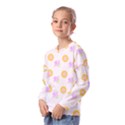 Sunflowers And Roses Pattern T- Shirt Sunflowers And Roses Pattern T- Shirt Kids  Long Sleeve Tee with Frill  View2