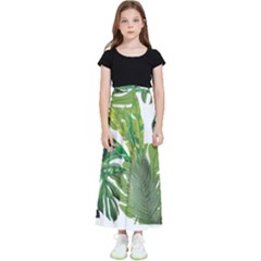 Tropical Jungle Leaf T- Shirt J U N G L E T R O P I C A L P A T T E R N T- Shirt Kids  Flared Maxi Skirt by maxcute