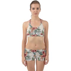 Tropical T- Shirt Tropical Attractive Floral T- Shirt Back Web Gym Set by maxcute