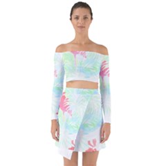 Tropical T- Shirt Tropical Graceful Forestry T- Shirt Off Shoulder Top With Skirt Set by maxcute