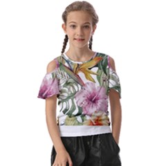 Tropical T- Shirt Tropical Modern Summer T- Shirt Kids  Butterfly Cutout Tee by maxcute