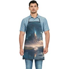 Space Planet Universe Galaxy Moon Kitchen Apron by Ravend