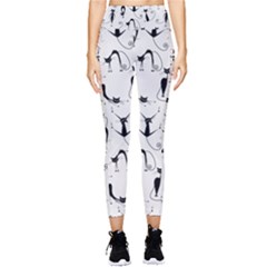 Pattern Cats Black Feline Kitten Pocket Leggings  by Ravend