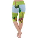 Mother And Daughter Yoga Art Celebrating Motherhood And Bond Between Mom And Daughter. Lightweight Velour Cropped Yoga Leggings View4