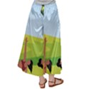 Mother And Daughter Yoga Art Celebrating Motherhood And Bond Between Mom And Daughter. Satin Palazzo Pants View2