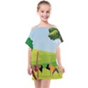 Mother And Daughter Yoga Art Celebrating Motherhood And Bond Between Mom And Daughter. Kids  One Piece Chiffon Dress View1