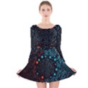 Big Data Abstract Abstract Background Long Sleeve Velvet Skater Dress View1