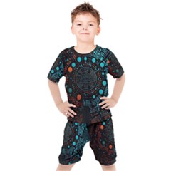 Big Data Abstract Abstract Background Kids  Tee And Shorts Set by Pakemis