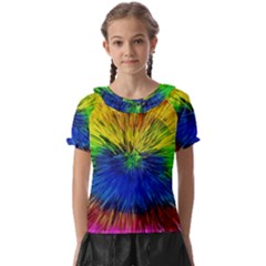 Colour Background Structure Lines Explosion Pop Kids  Frill Chiffon Blouse by Pakemis