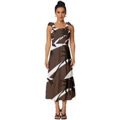 Palm Tree Design-01 (1) Tie-strap Tiered Midi Chiffon Dress by thenyshirt