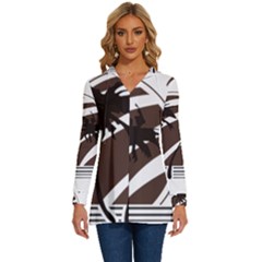 Palm Tree Design-01 (1) Long Sleeve Drawstring Hooded Top by thenyshirt