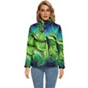 Fractal Art Pattern Abstract Fantasy Digital Women s Puffer Bubble Jacket Coat View1