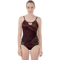 Fractal Pattern Geometric Pattern Cut Out Top Tankini Set by danenraven