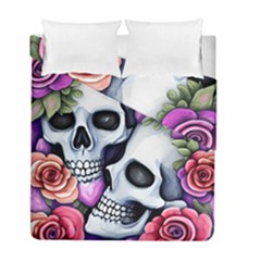 Floral Skeletons Duvet Cover Double Side (full/ Double Size) by GardenOfOphir