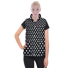 Black And White Polka Dots Women s Button Up Vest by GardenOfOphir