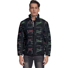 Chart Pattern Men s Puffer Bubble Jacket Coat by Sapixe