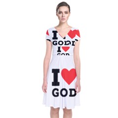 I Love God Short Sleeve Front Wrap Dress by ilovewhateva