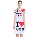 I love god Short Sleeve Front Wrap Dress View1