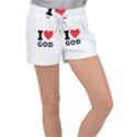 I love god Velour Lounge Shorts View1