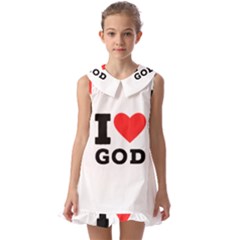 I Love God Kids  Pilgrim Collar Ruffle Hem Dress by ilovewhateva