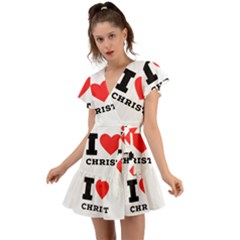 I Love Christ Flutter Sleeve Wrap Dress by ilovewhateva