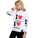 I love christ Women s Lightweight Drawstring Hoodie View2