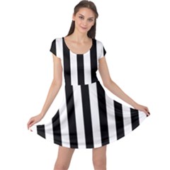Illustration Stripes Geometric Pattern Cap Sleeve Dress by Uceng