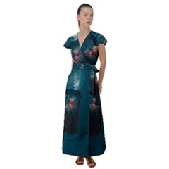 Swimming  Flutter Sleeve Maxi Dress by artworkshop