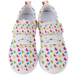 Butterfly Pattern Design Wallpaper Background Women s Velcro Strap Shoes by Ravend