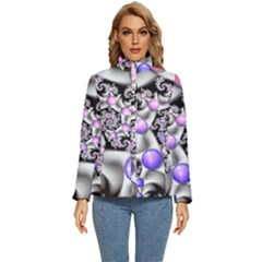 Background Fractal Annotation Sample Fantasy Women s Puffer Bubble Jacket Coat by Ravend