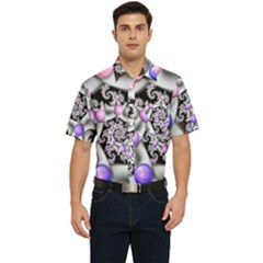 Background Fractal Annotation Sample Fantasy Men s Short Sleeve Pocket Shirt  by Ravend