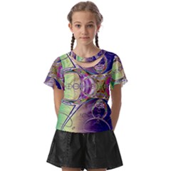 Fractal Abstract Digital Art Art Colorful Kids  Front Cut Tee by Ravend