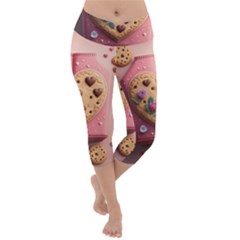 Cookies Valentine Heart Holiday Gift Love Lightweight Velour Capri Yoga Leggings by danenraven