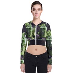 Ai Generated Drink Spinach Smooth Apple Ginger Long Sleeve Zip Up Bomber Jacket by danenraven